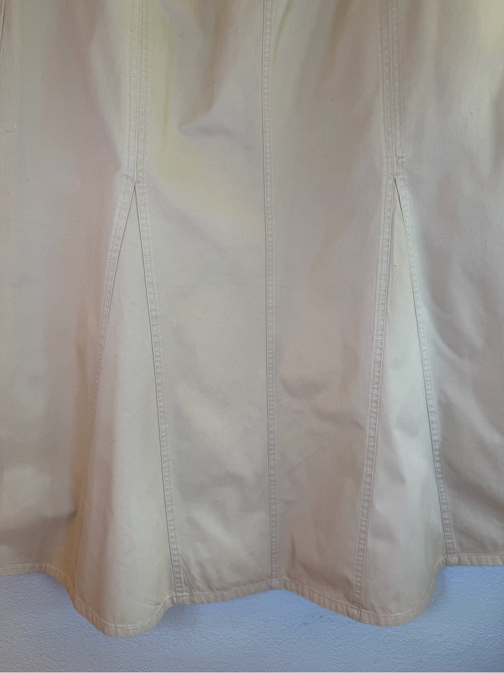 Venezia Vintage Y2K Tan Cotton Mermaid Flared Casual Boho Flowy Maxi Skirt 16 - Picture 4 of 9